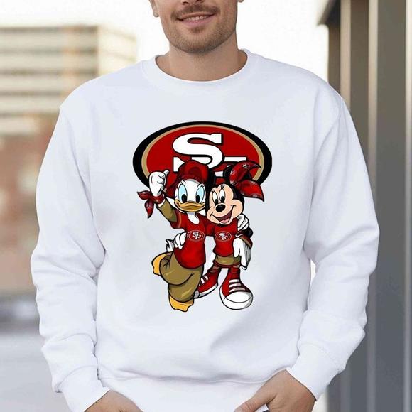 I Love The 49Ers Mickey Mouse San Francisco 49Ers Sweatshirt - Picture 1 of 4